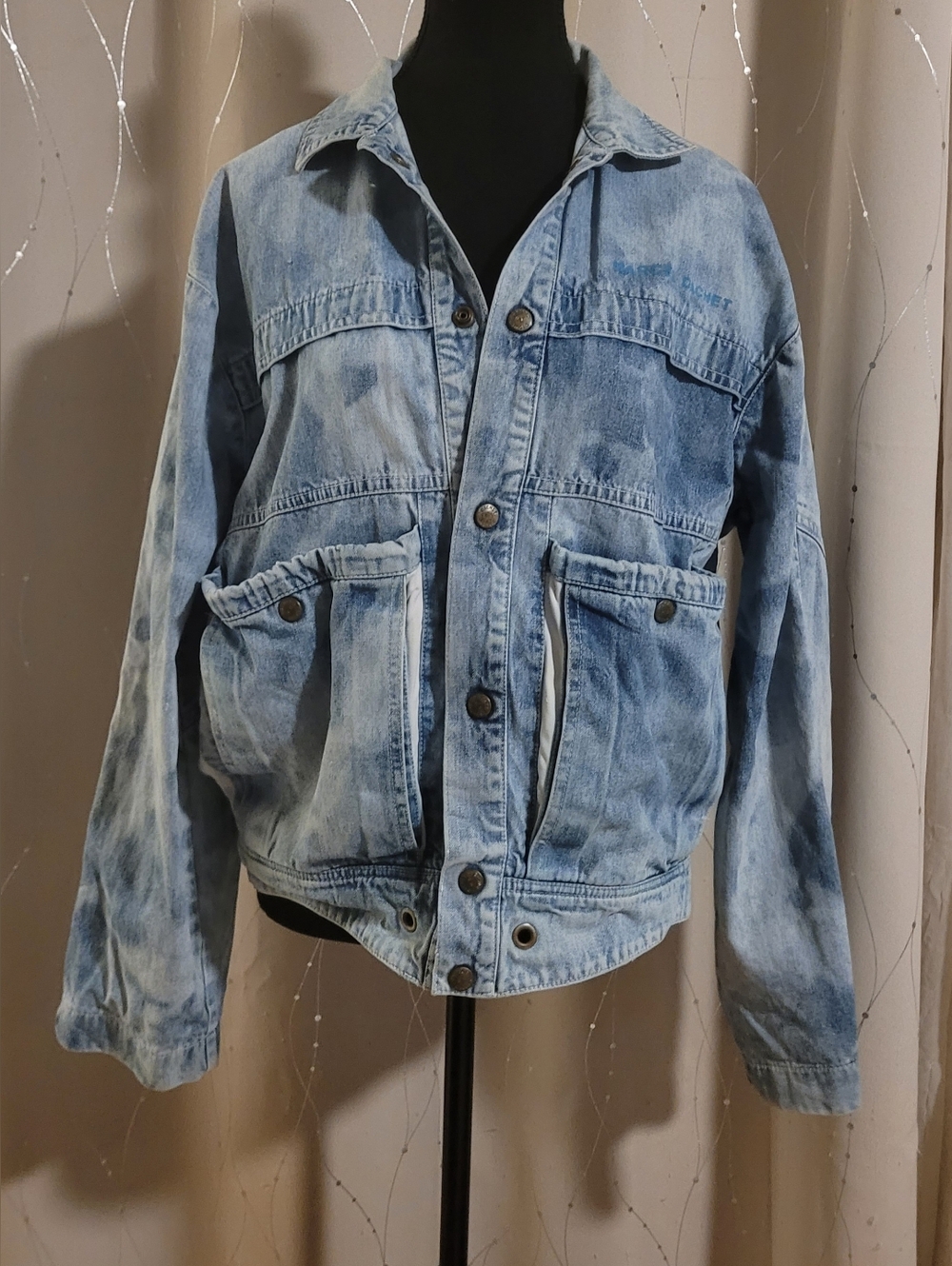 Vintage 80s Marcel Dachet Acid Wash Denim Trucker Jacket Size L